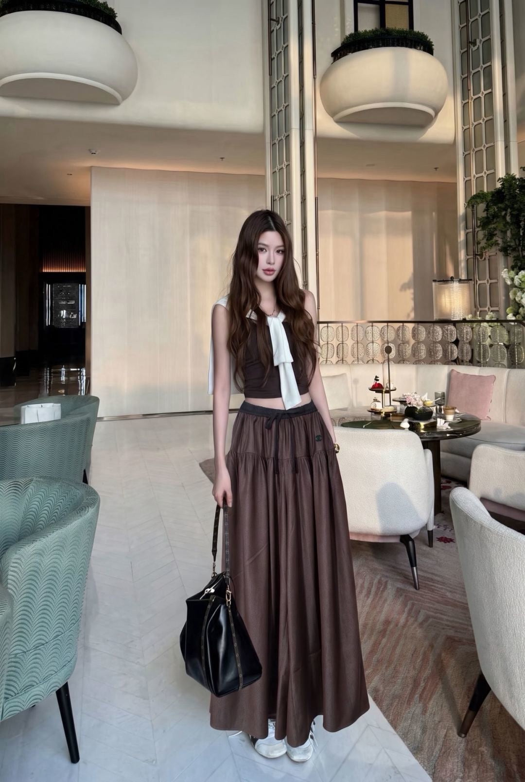 26FW New Elastic-Waist Wide-Leg Trousers 🩵🤎