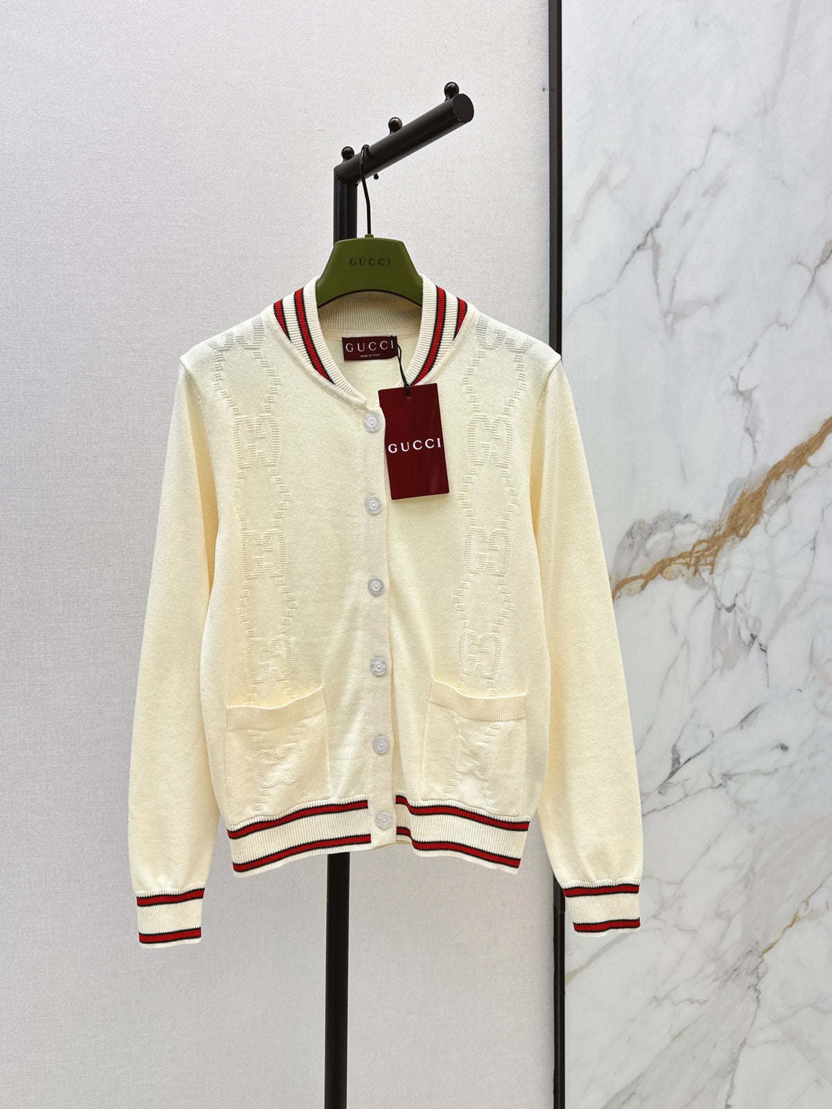 26FW New Color-Contrast Trim Cardigan 🤍💙