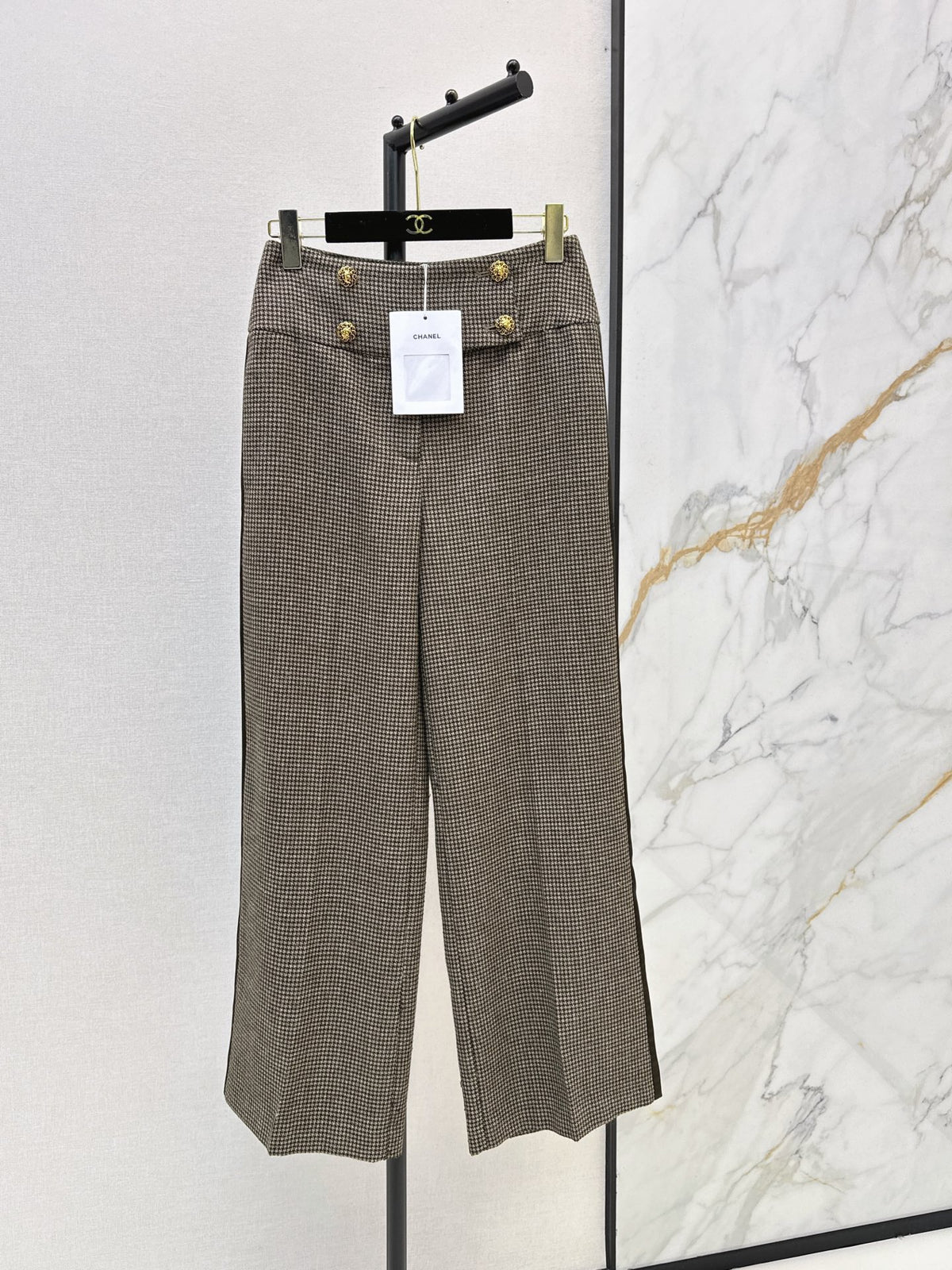 🔥Highest Quality🔥26FW New: Vintage-style straight-leg trousers in houndstooth 🤎