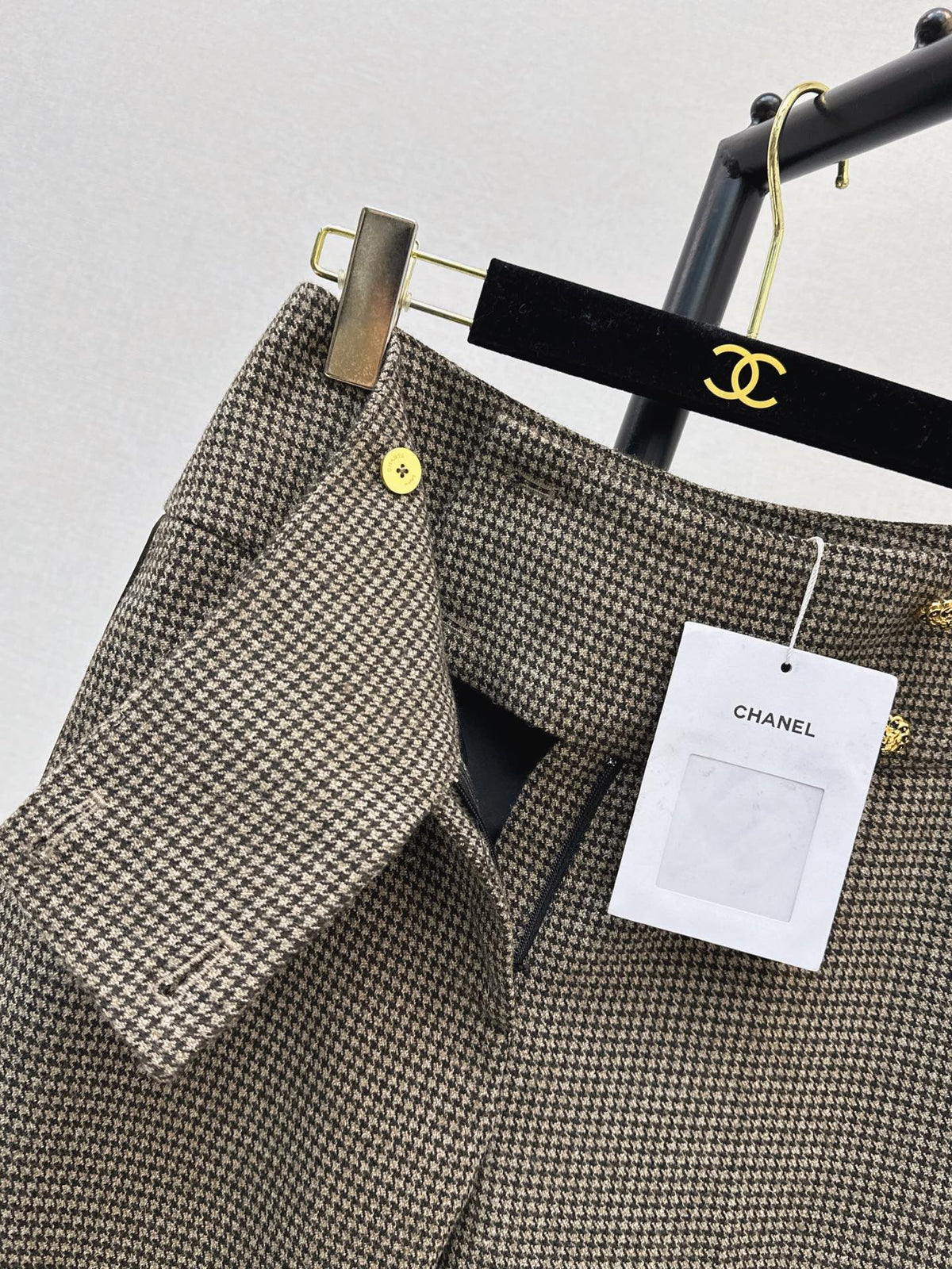 🔥Highest Quality🔥26FW New: Vintage-style straight-leg trousers in houndstooth 🤎