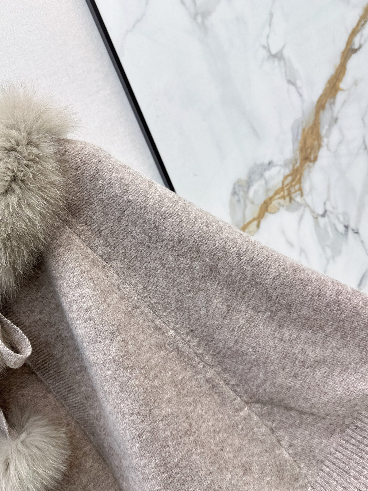 26FW New Fox Fur Collar Cape Coat 🤍🩶