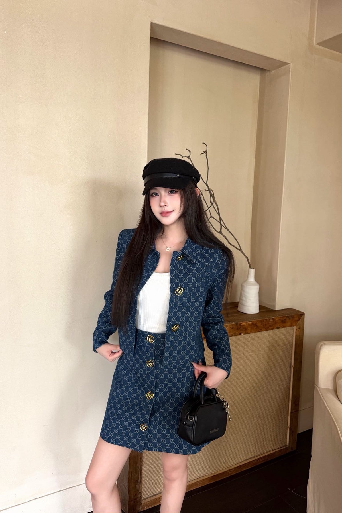 26FW New Denim Double-G Jacquard Set 💙