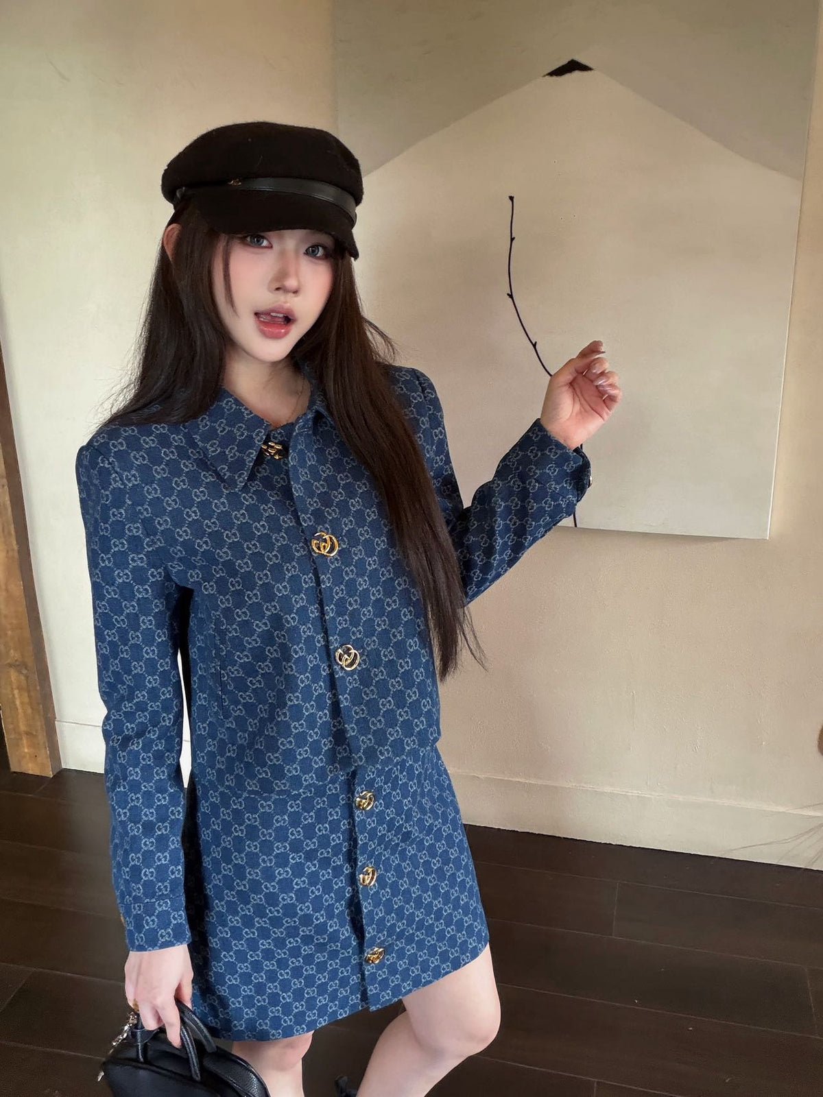 26FW New Denim Double-G Jacquard Set 💙