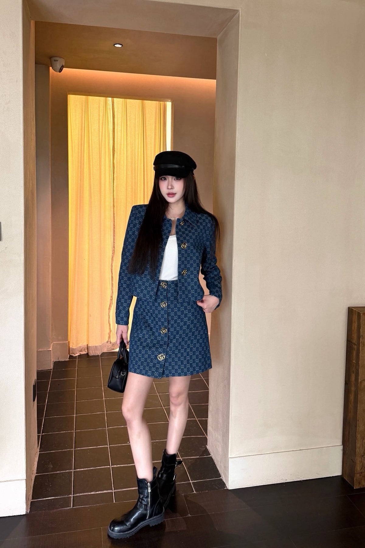 26FW New Denim Double-G Jacquard Set 💙