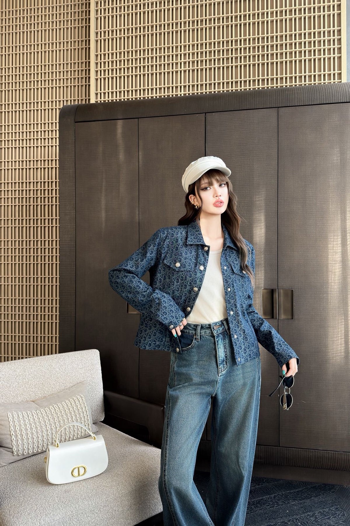 26FW New Monogram Denim Cropped Jacket 🩵