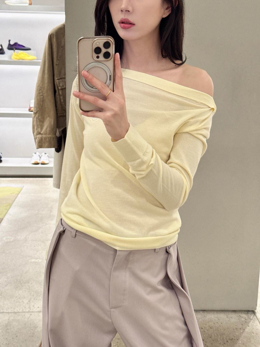 26FW New Boat-Neck Knit Top 💛🖤