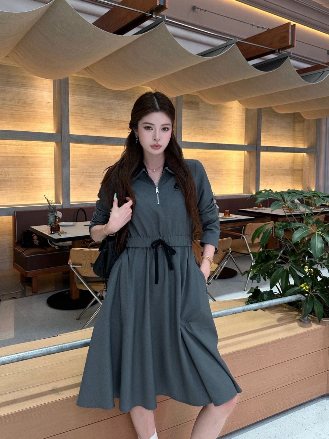 26FW New Collared Long Dress 🩶🖤