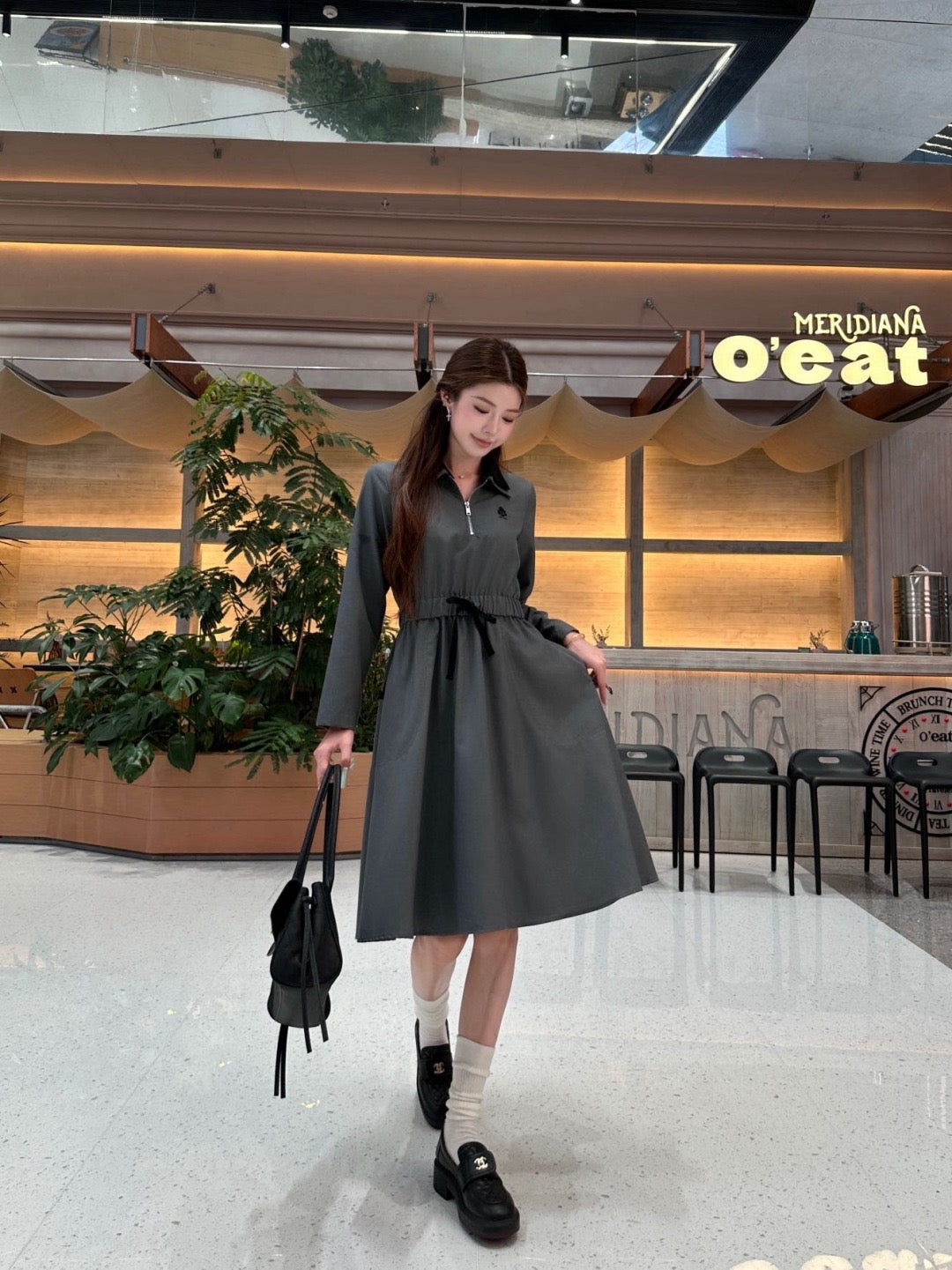 26FW New Collared Long Dress 🩶🖤