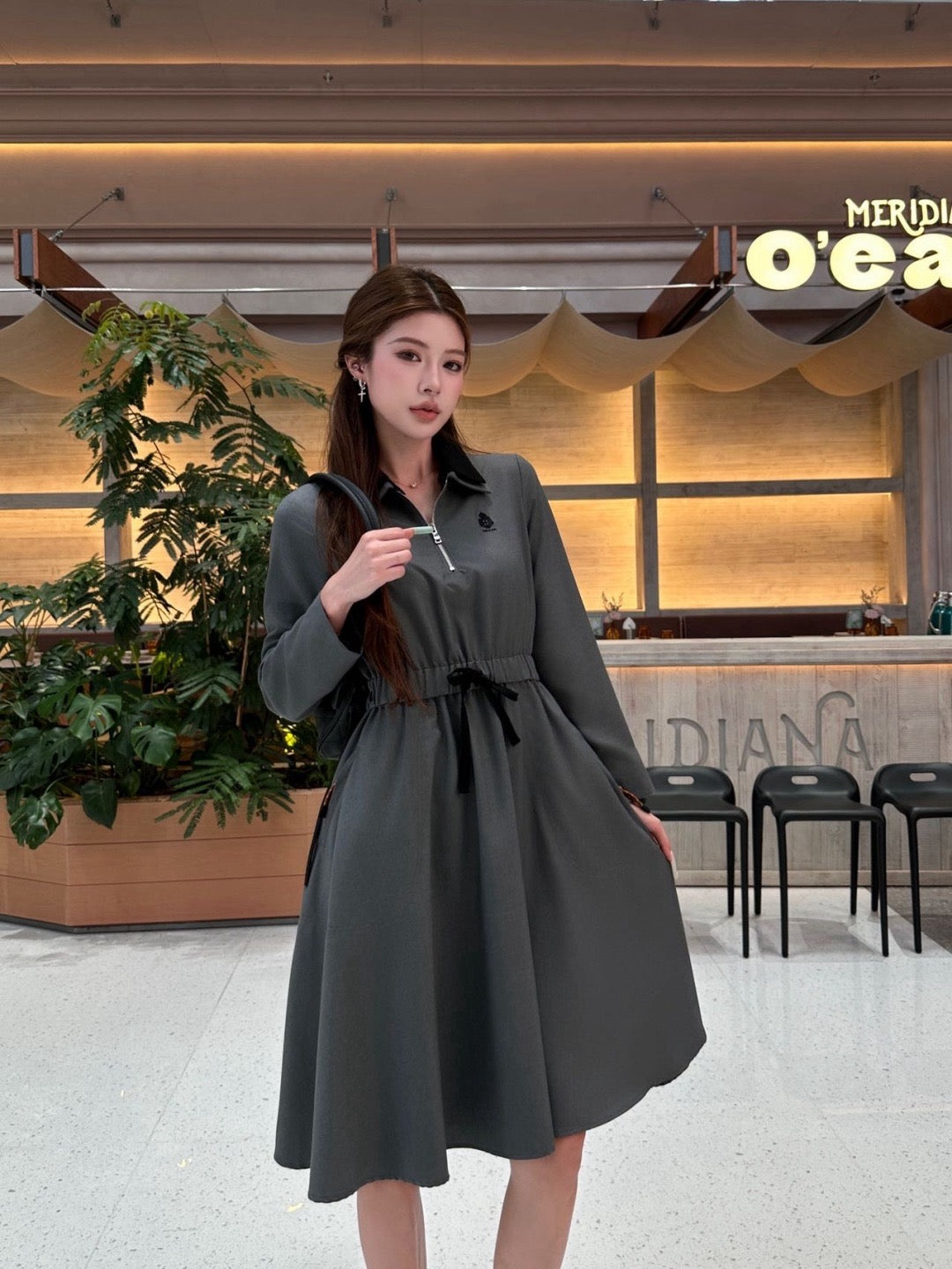 26FW New Collared Long Dress 🩶🖤