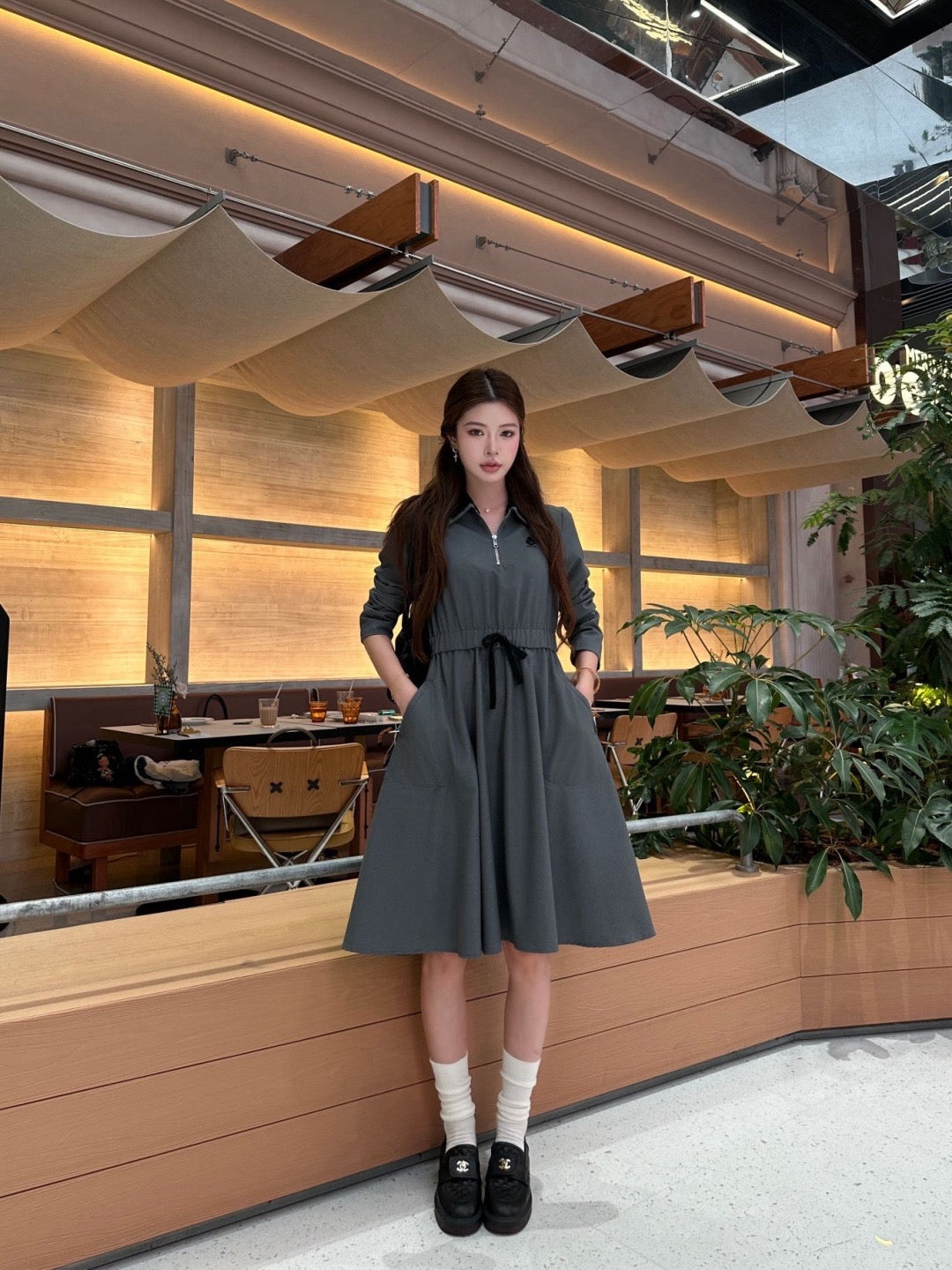 26FW New Collared Long Dress 🩶🖤