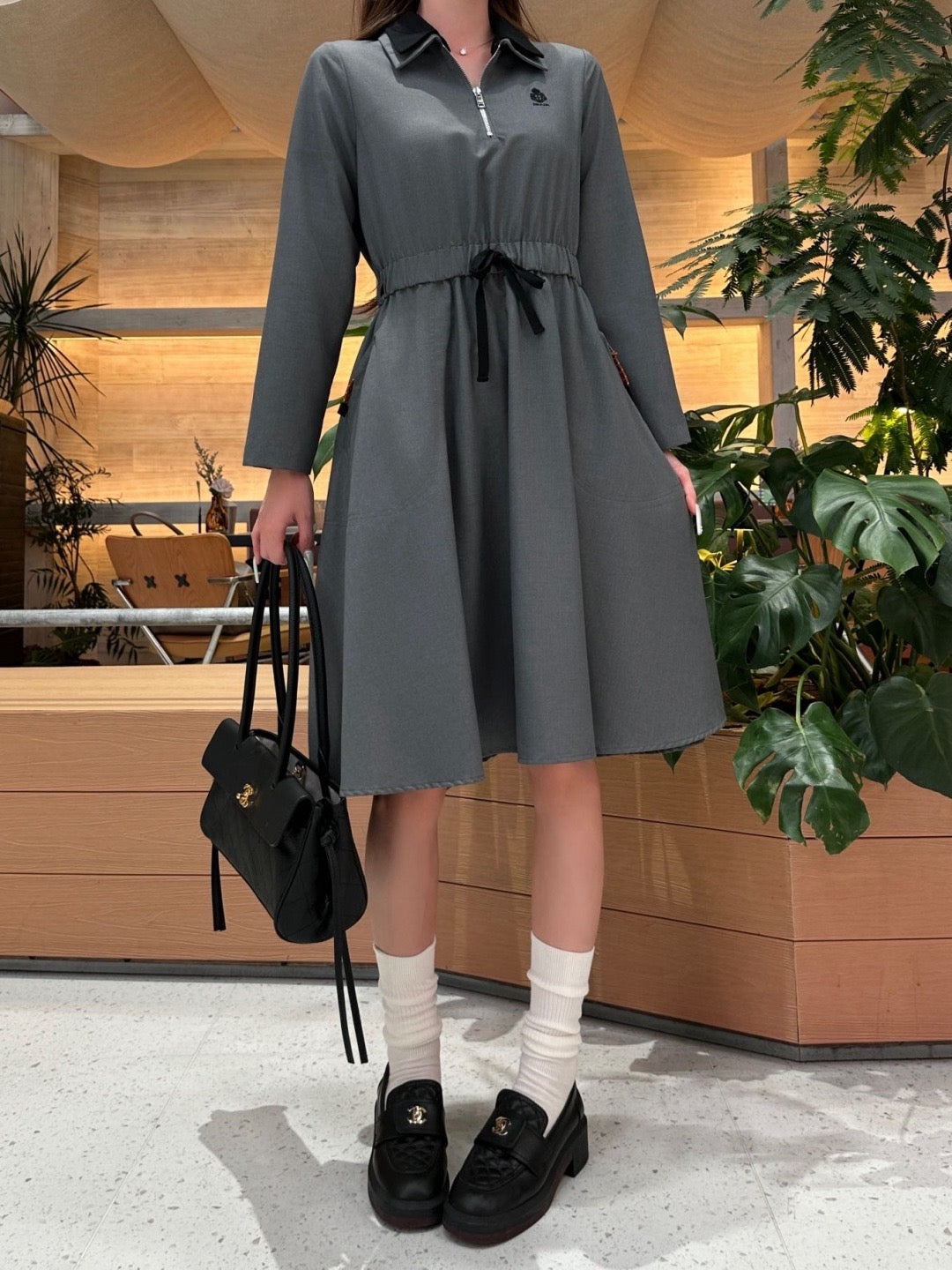26FW New Collared Long Dress 🩶🖤