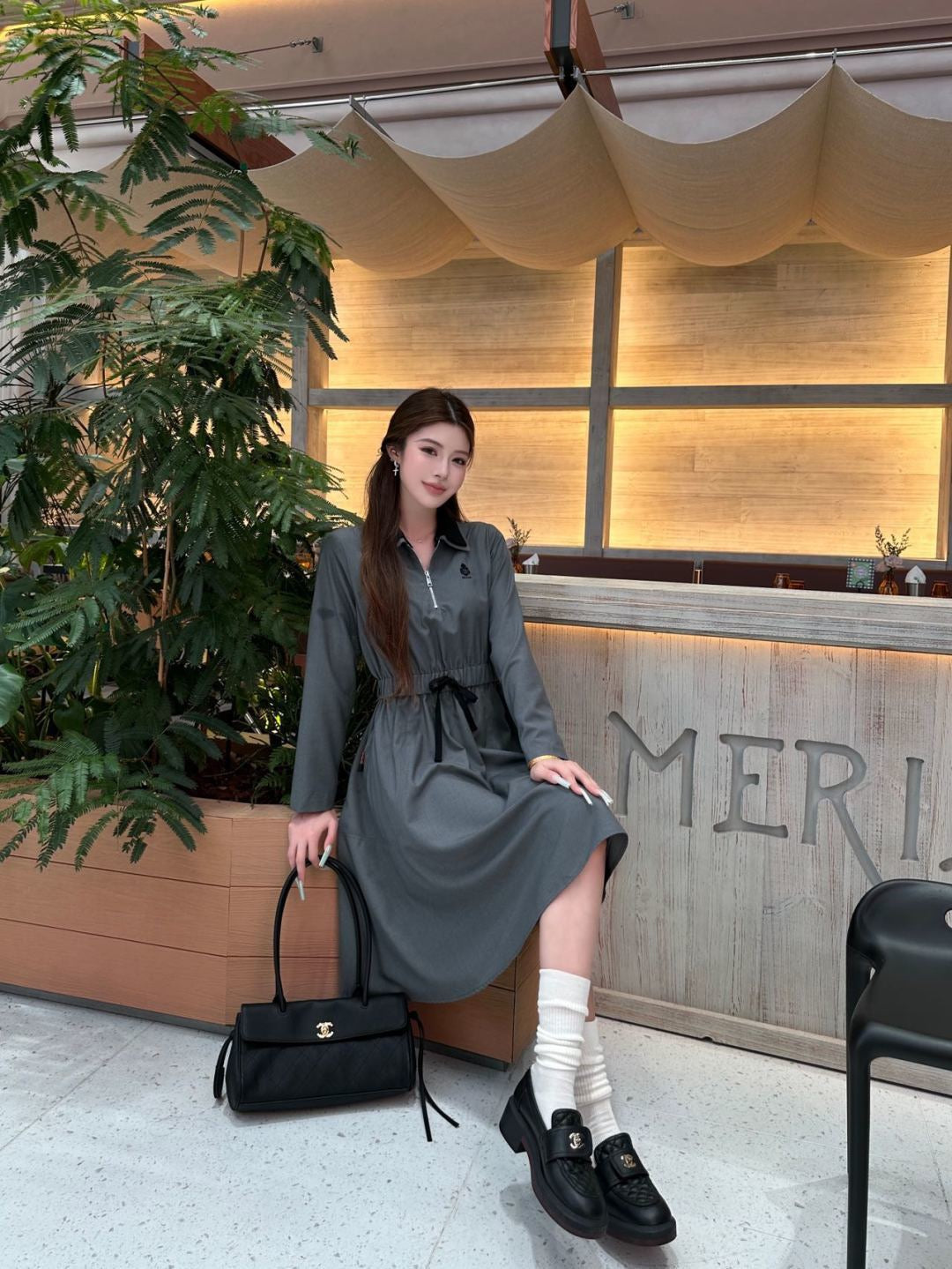 26FW New Collared Long Dress 🩶🖤