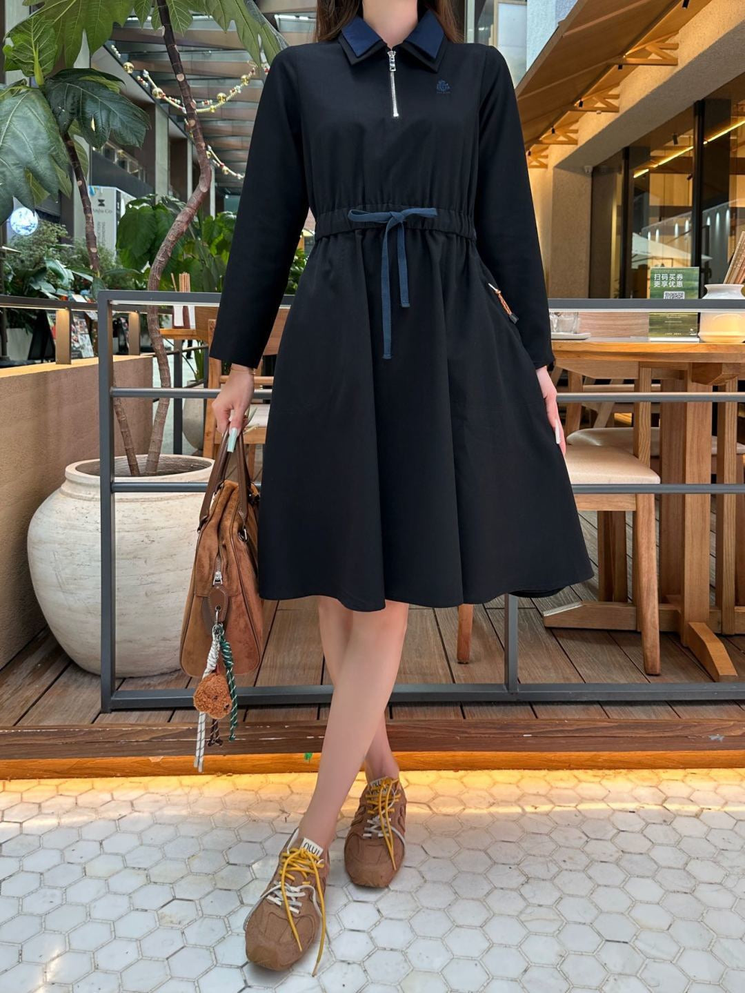 26FW New Collared Long Dress 🩶🖤