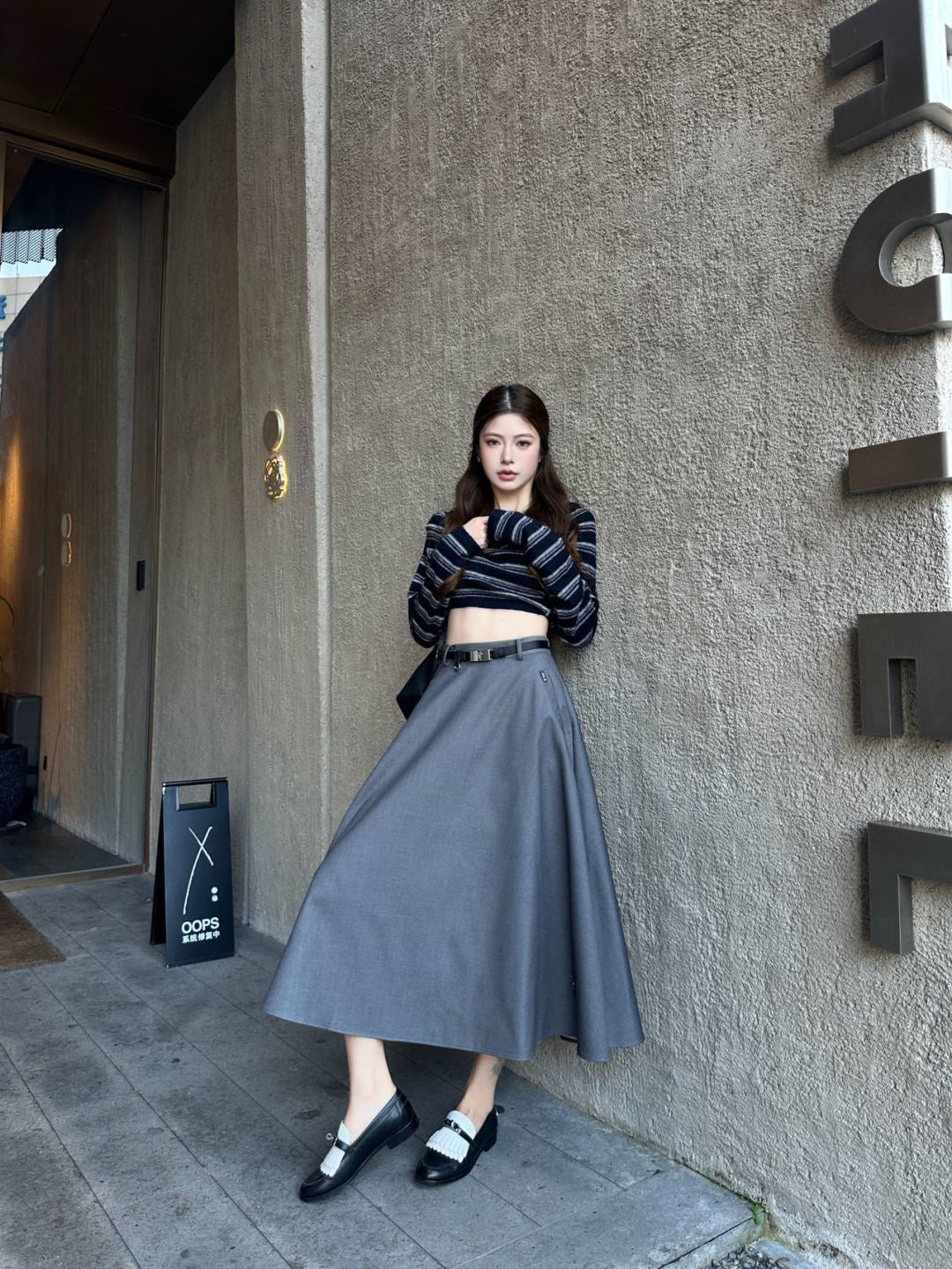 26FW New High-Waisted A-Line Skirt 🩶🖤