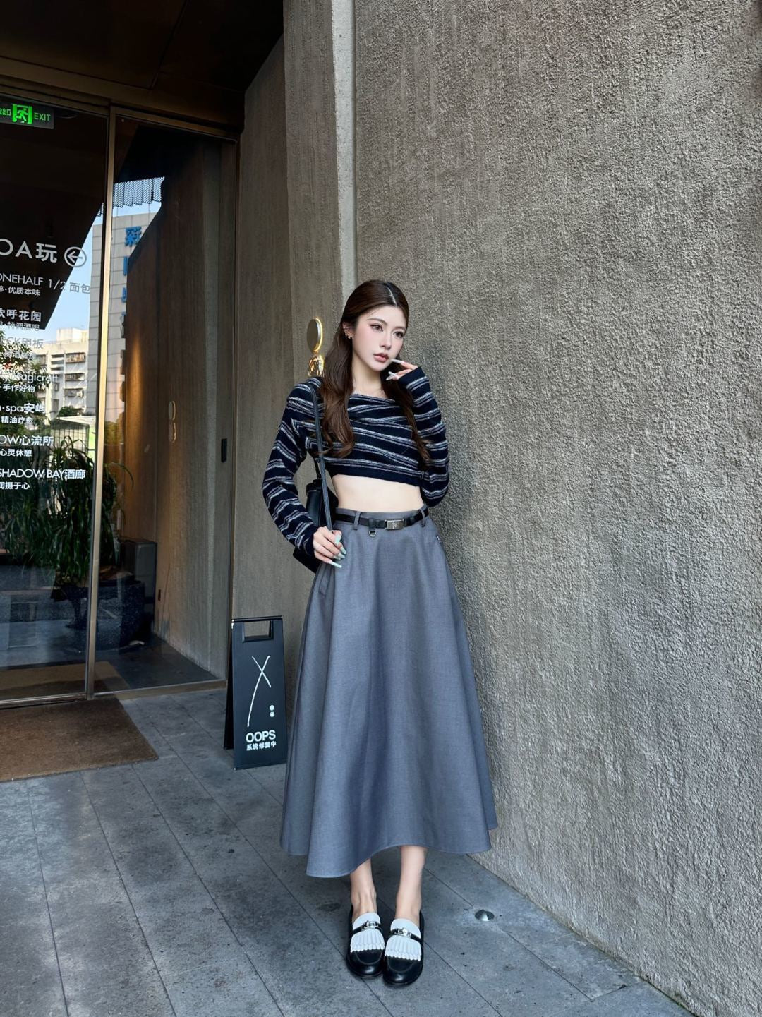 26FW New High-Waisted A-Line Skirt 🩶🖤