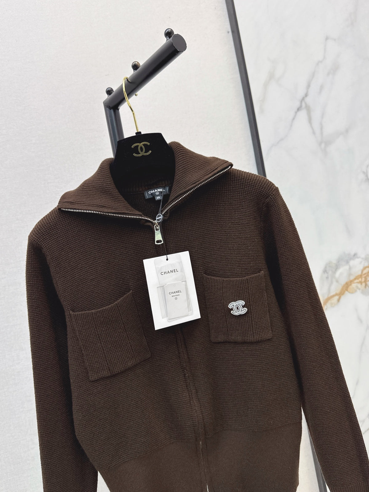 26FW New Collared Double-Zip Knit Cardigan 🤍🤎