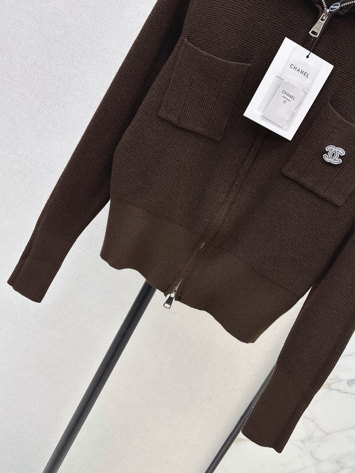 26FW New Collared Double-Zip Knit Cardigan 🤍🤎