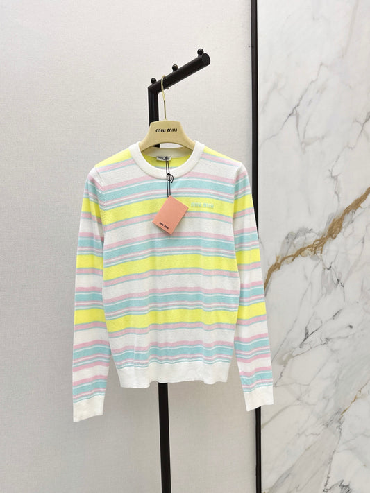26FW New Colorful Striped Crew-Neck Sweater 🖤