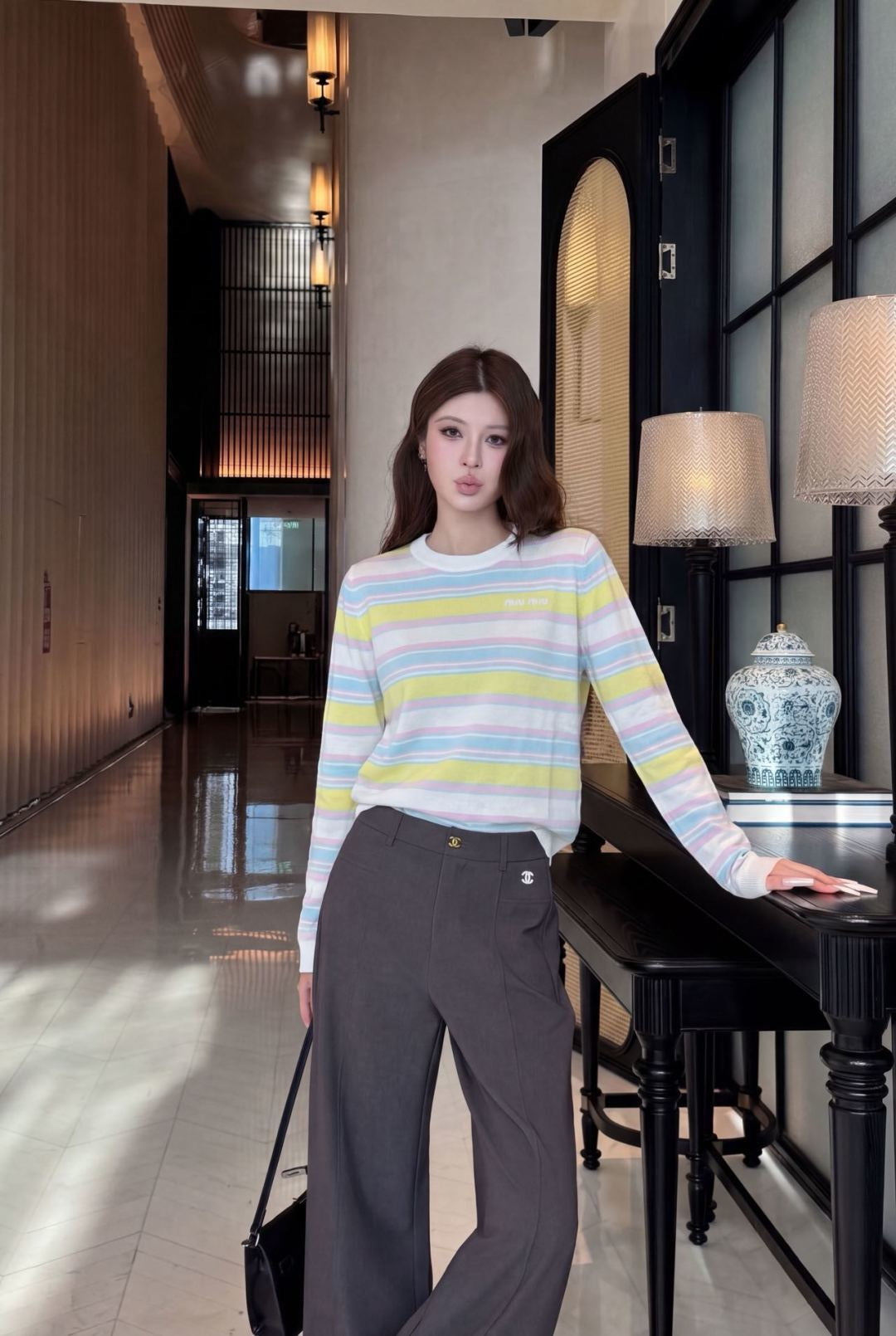 26FW New Colorful Striped Crew-Neck Sweater 🖤