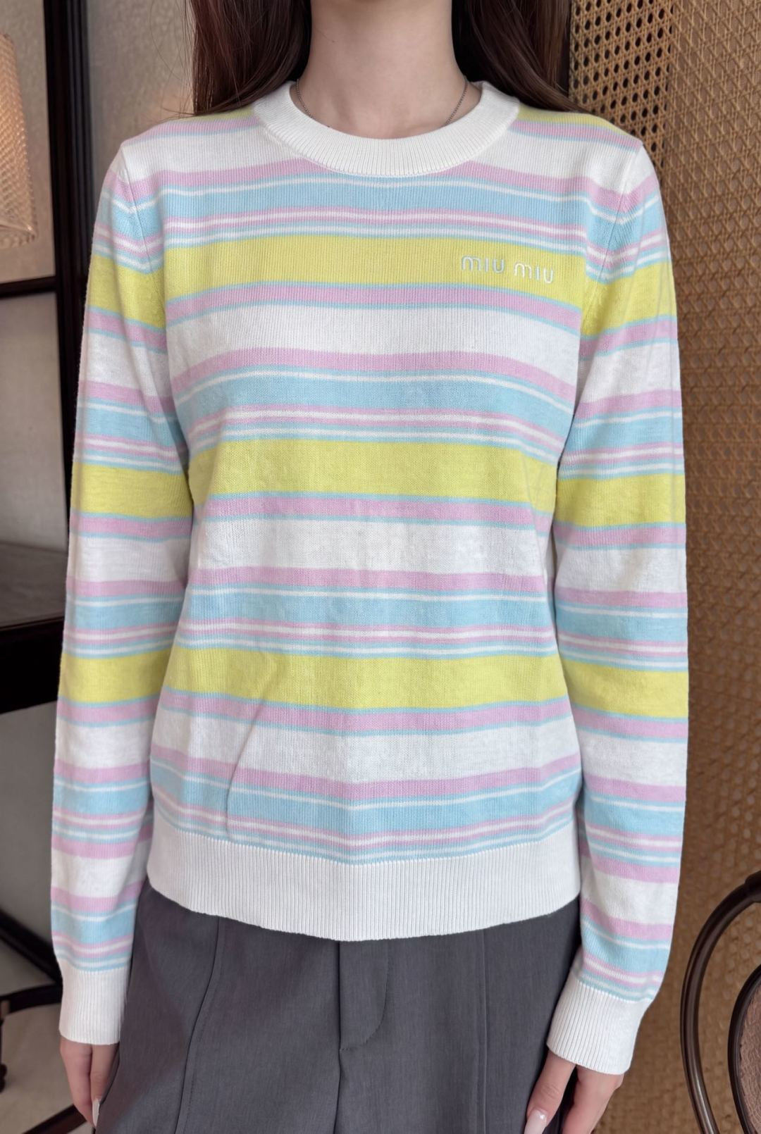 26FW New Colorful Striped Crew-Neck Sweater 🖤