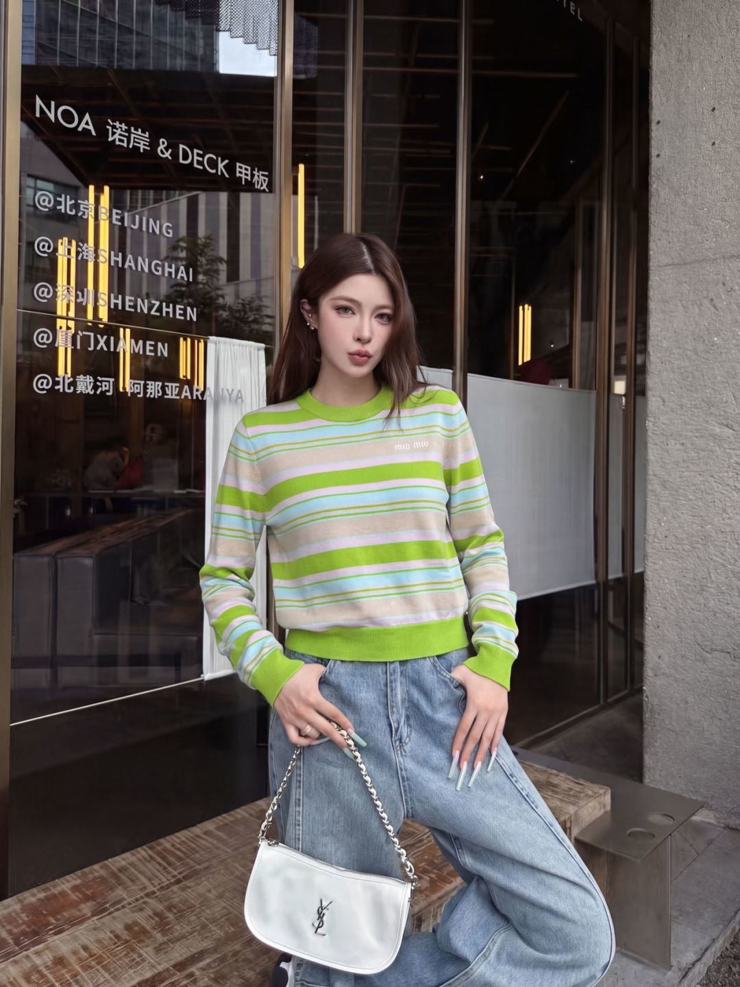 26FW New Colorful Striped Crew-Neck Sweater 🖤