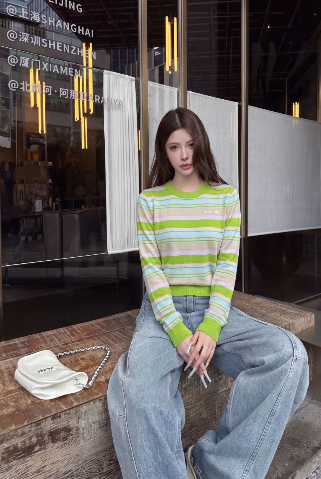 26FW New Colorful Striped Crew-Neck Sweater 🖤