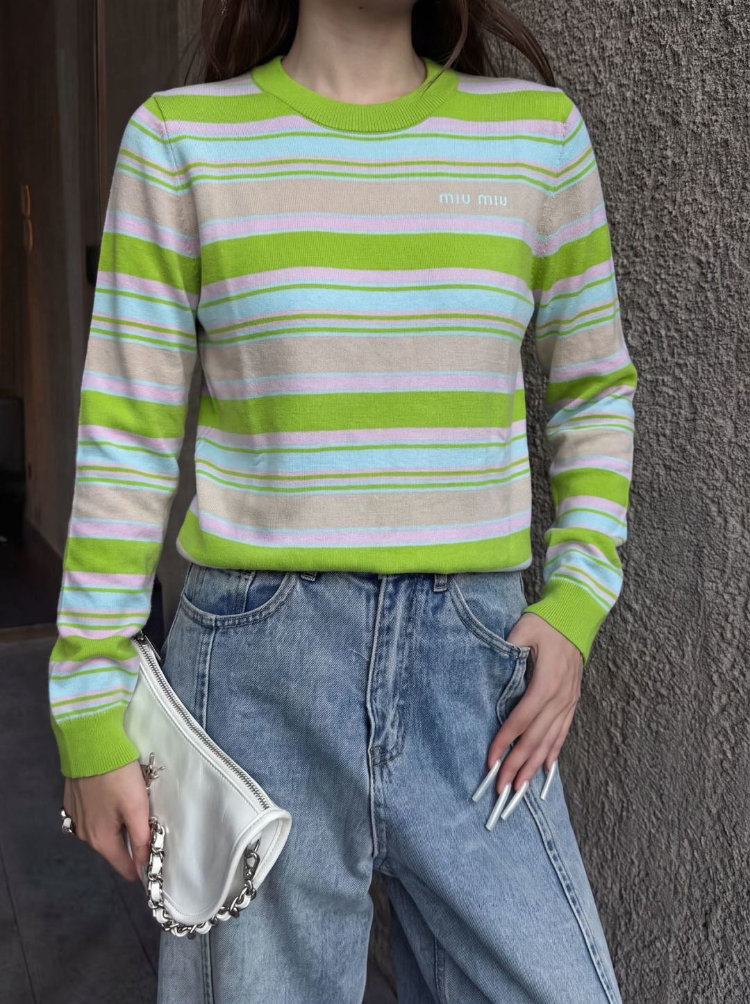 26FW New Colorful Striped Crew-Neck Sweater 🖤