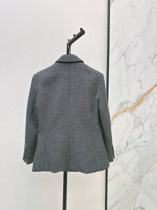 26FW New Wool Blazer with Lapel and Waist-Cinching Detail 🩶