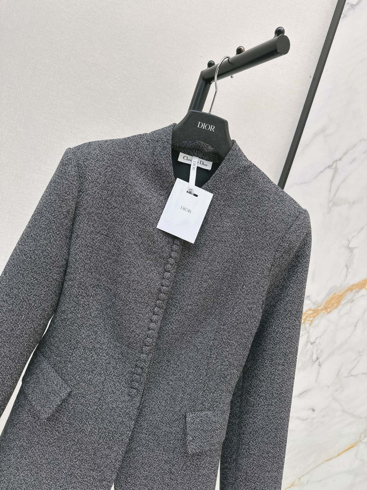26FW New: Wool Blazer with Stand Collar and Cinched Waist 🩶