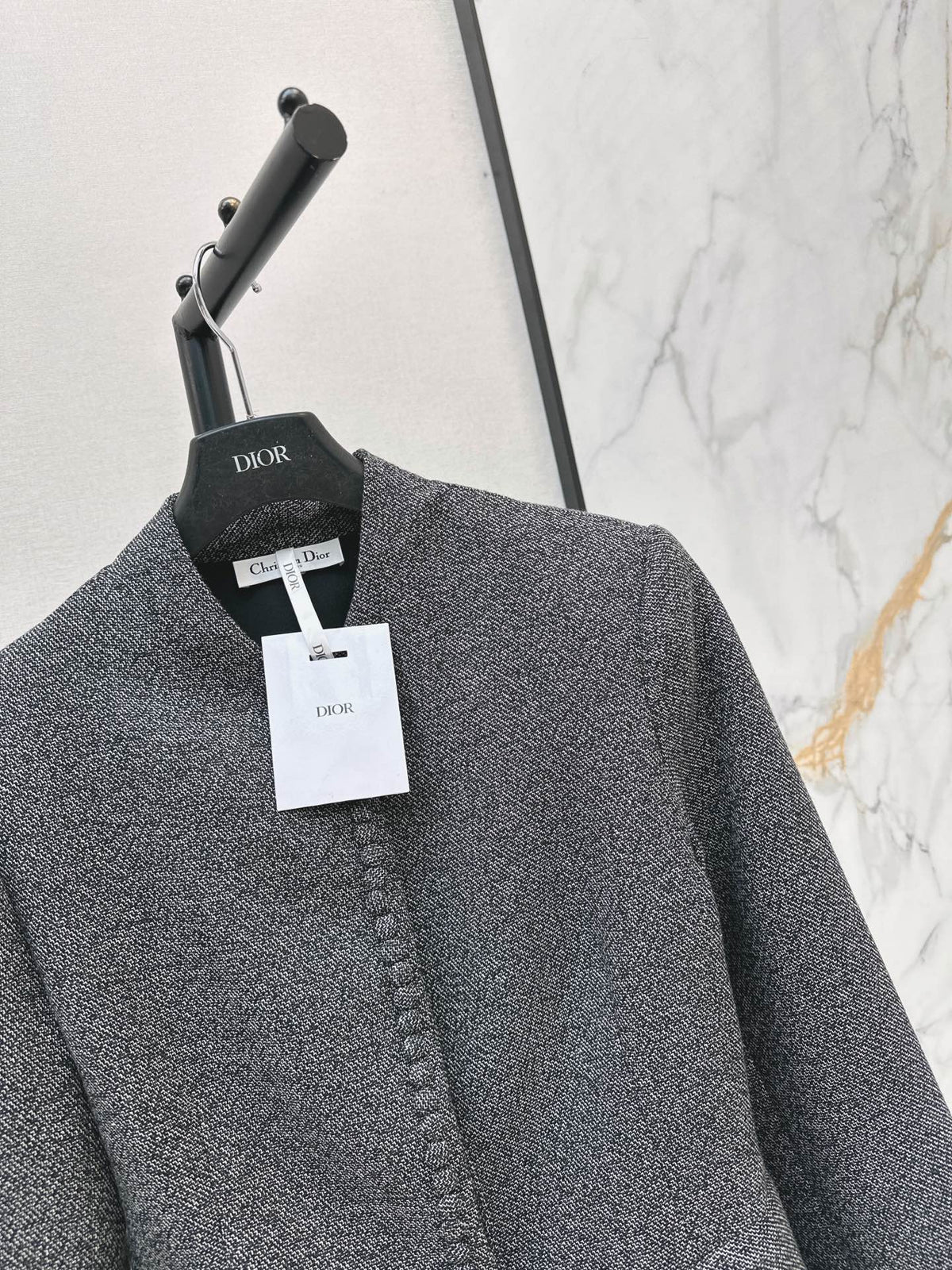 26FW New: Wool Blazer with Stand Collar and Cinched Waist 🩶