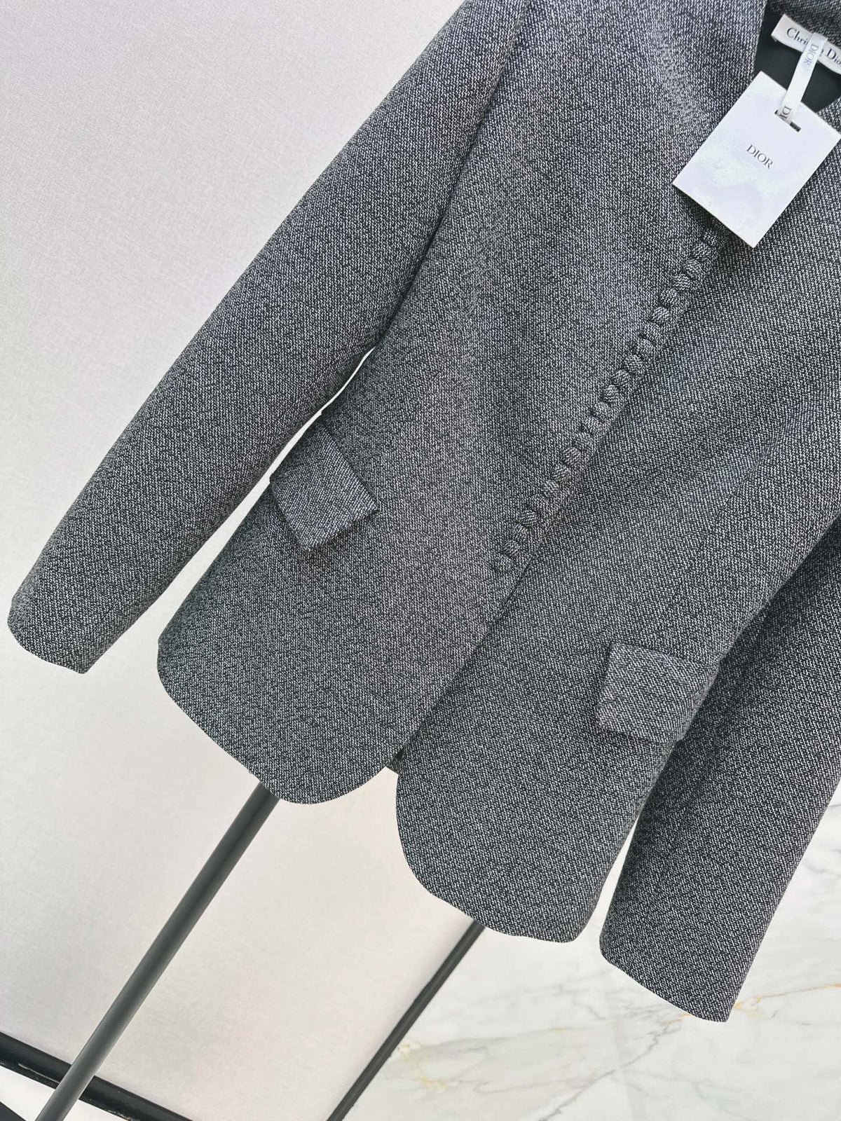 26FW New: Wool Blazer with Stand Collar and Cinched Waist 🩶