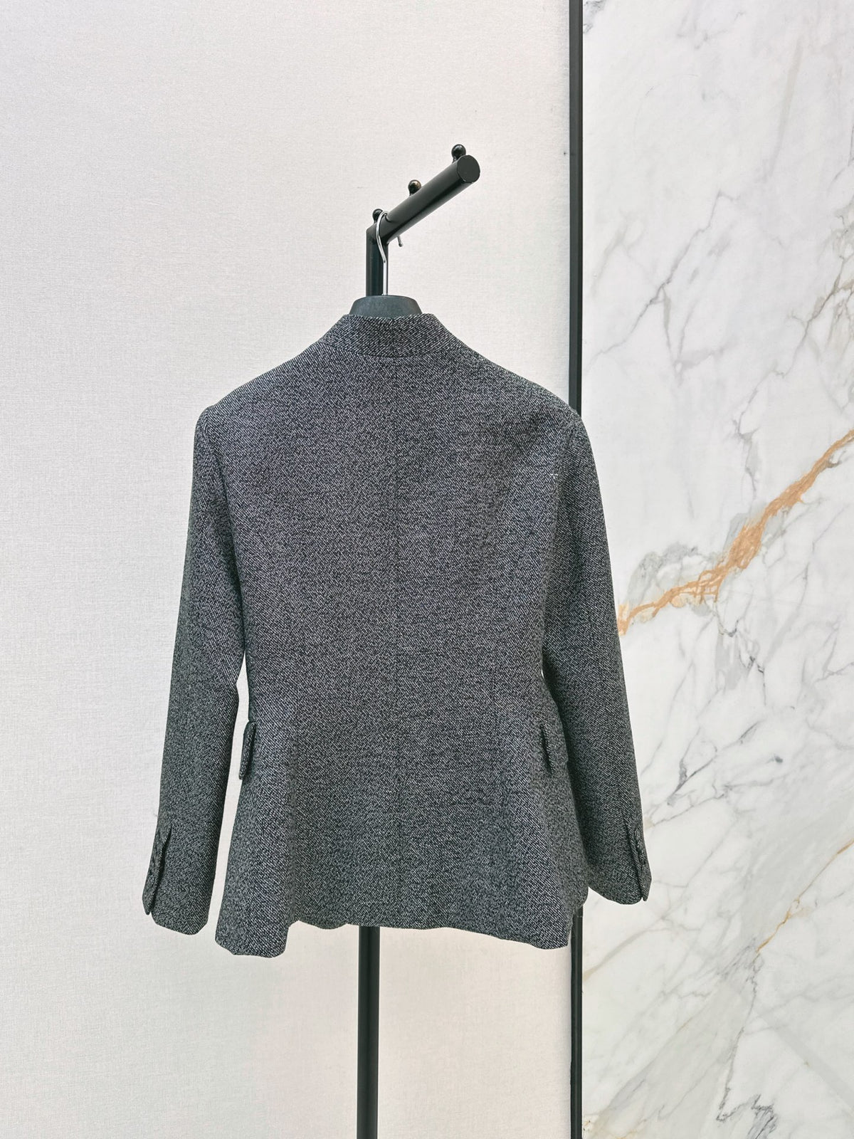 26FW New: Wool Blazer with Stand Collar and Cinched Waist 🩶