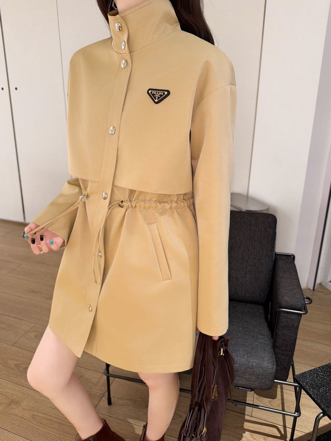 26FW New Stand-Collar Mid-Length Trench Coat 🤎