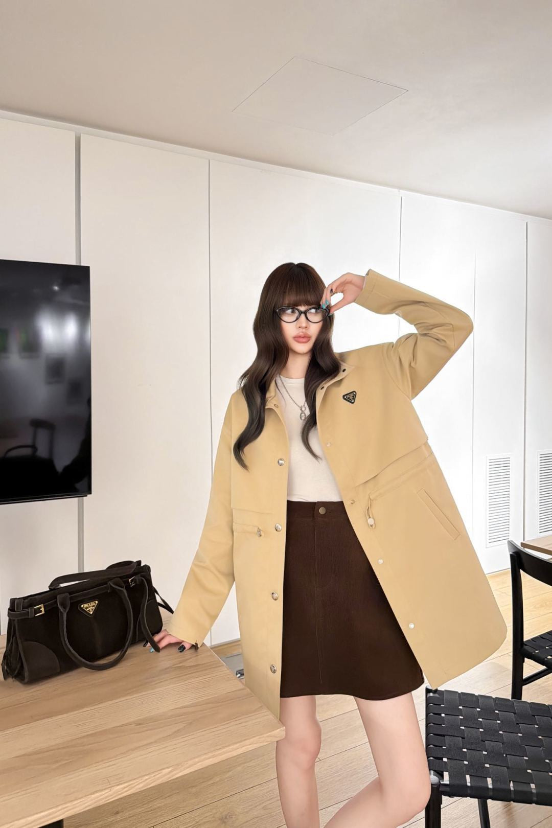 26FW New Stand-Collar Mid-Length Trench Coat 🤎