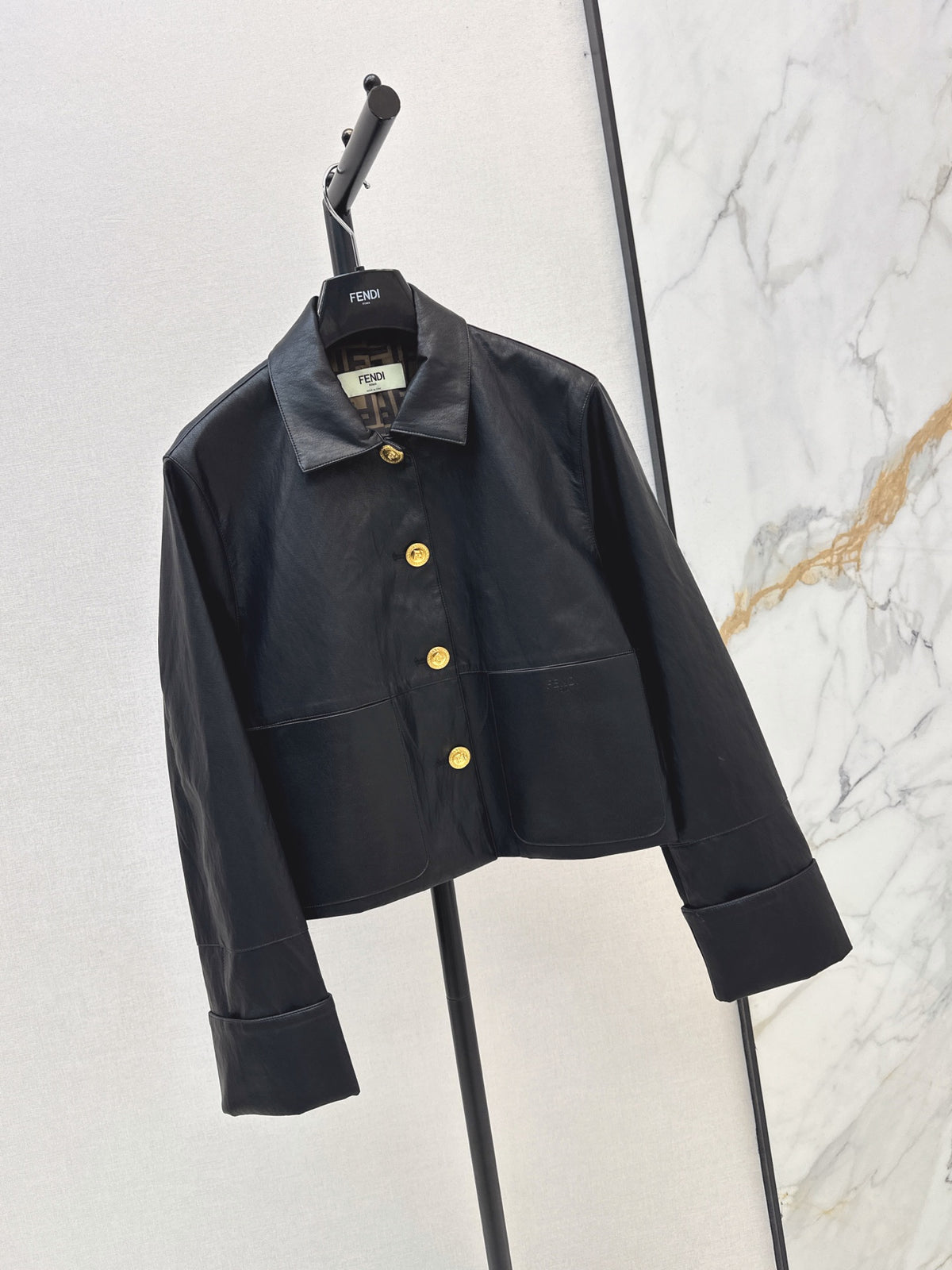 26FW New Eco-Leather Jacket with Lapel 🖤