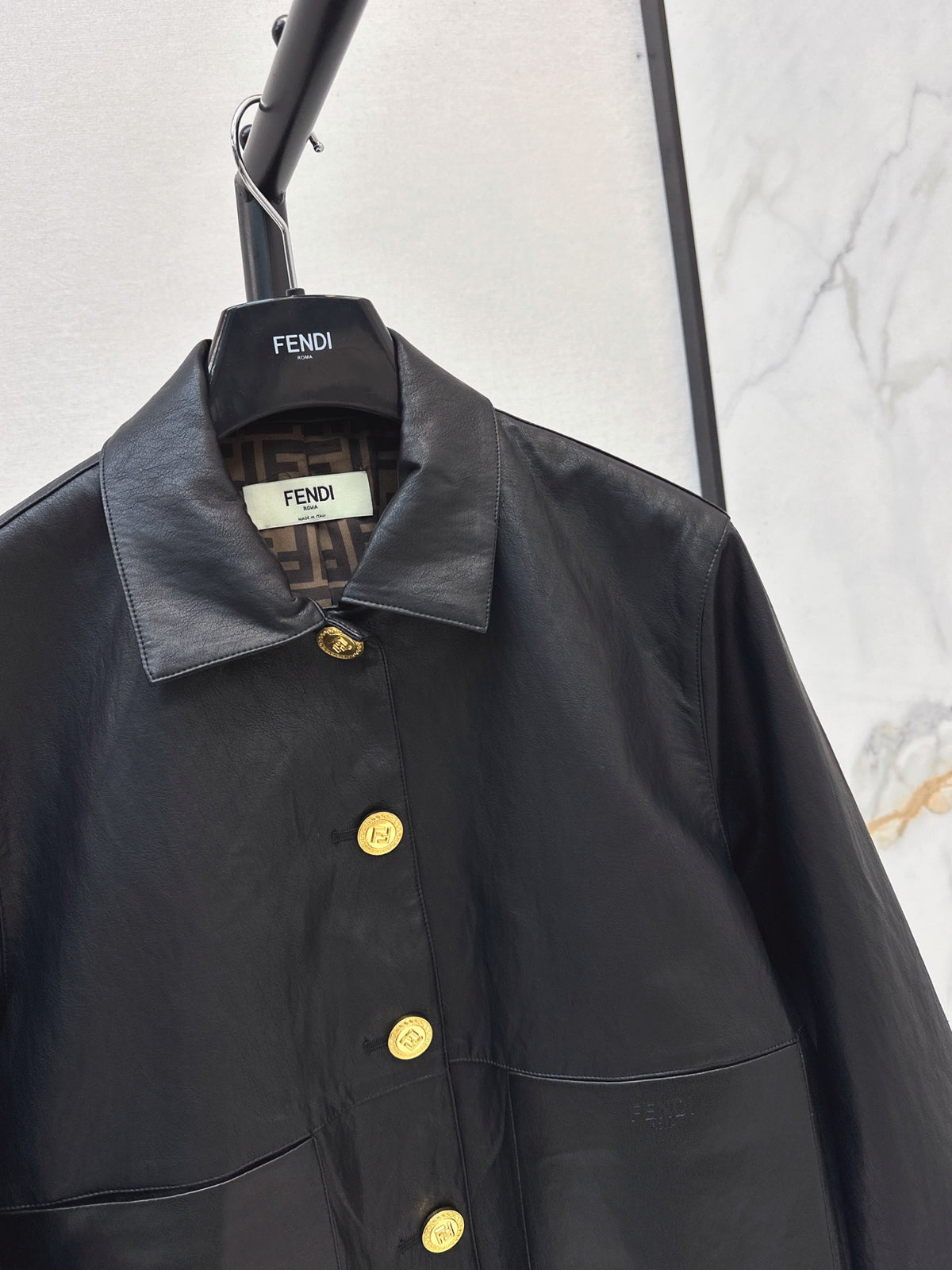 26FW New Eco-Leather Jacket with Lapel 🖤
