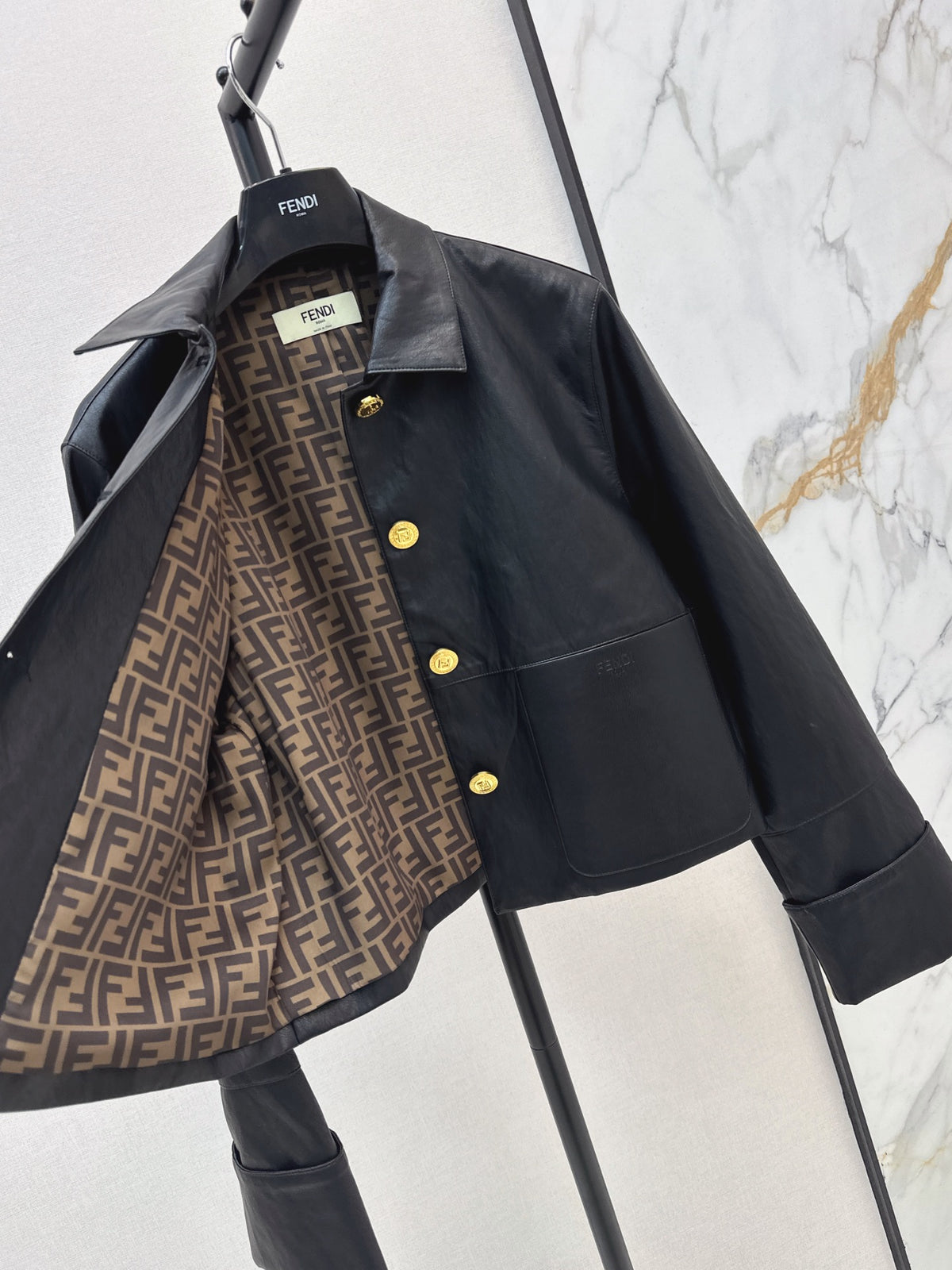 26FW New Eco-Leather Jacket with Lapel 🖤