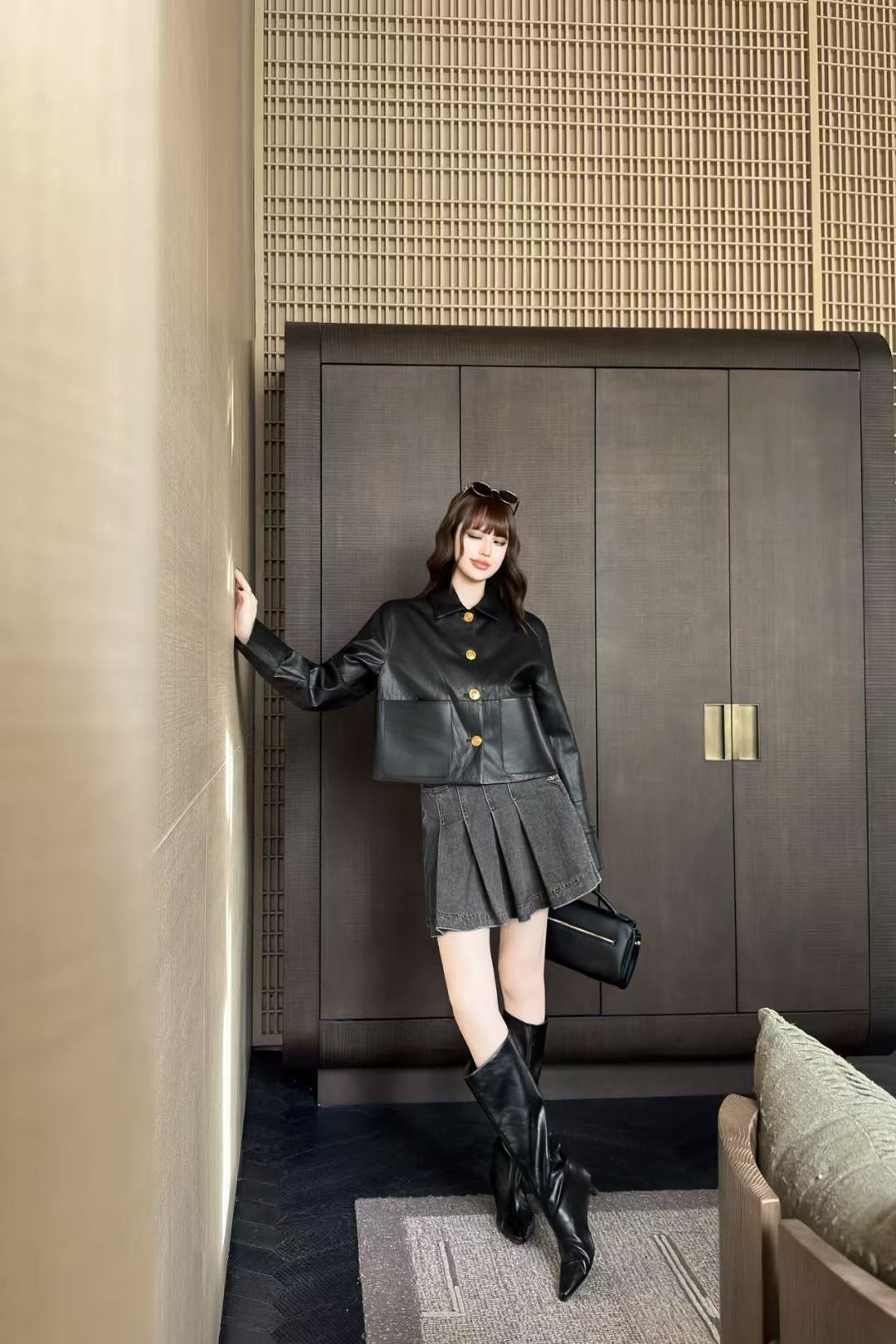 26FW New Eco-Leather Jacket with Lapel 🖤