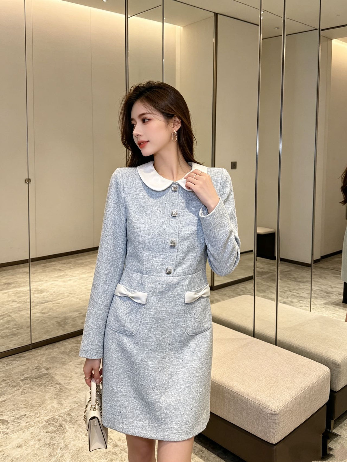 26FW New Long-Sleeve Dress 🩵