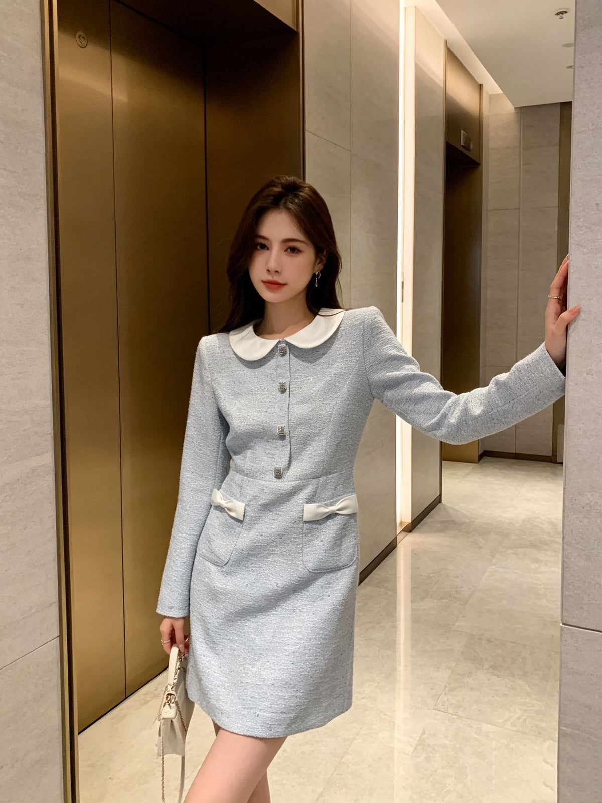26FW New Long-Sleeve Dress 🩵
