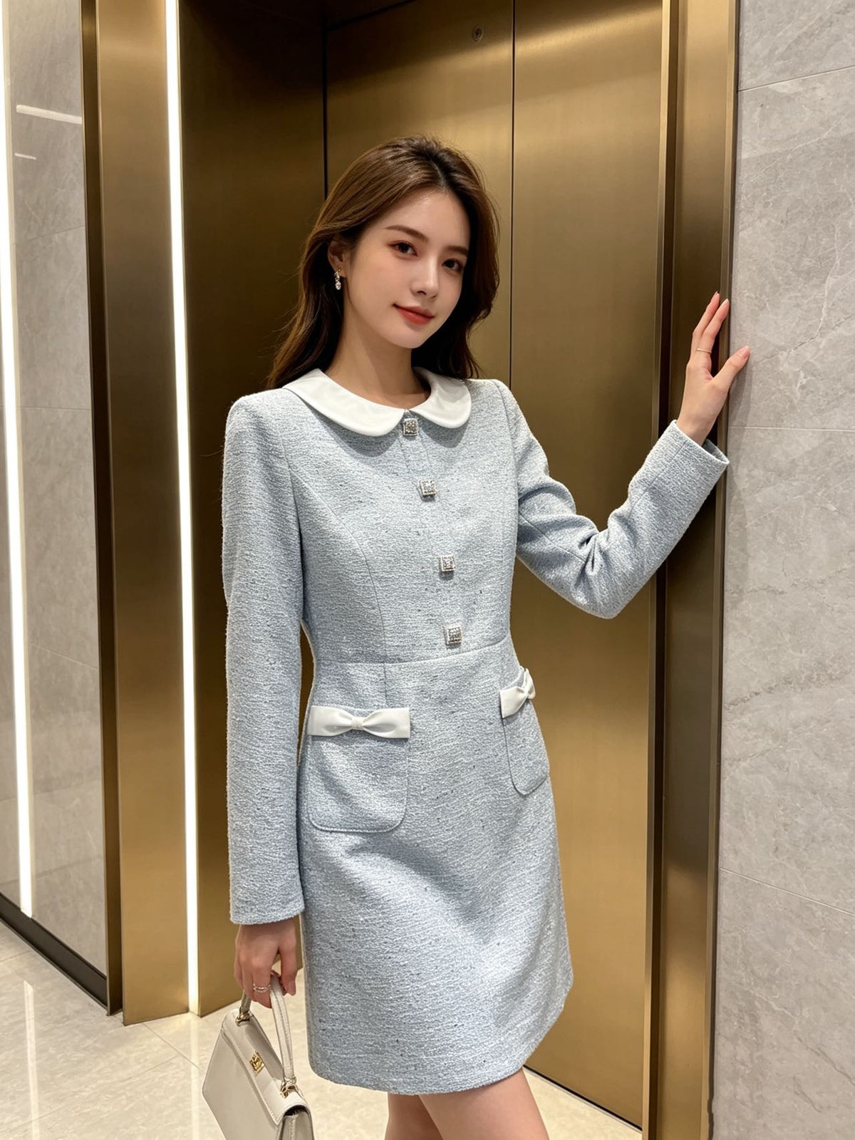 26FW New Long-Sleeve Dress 🩵