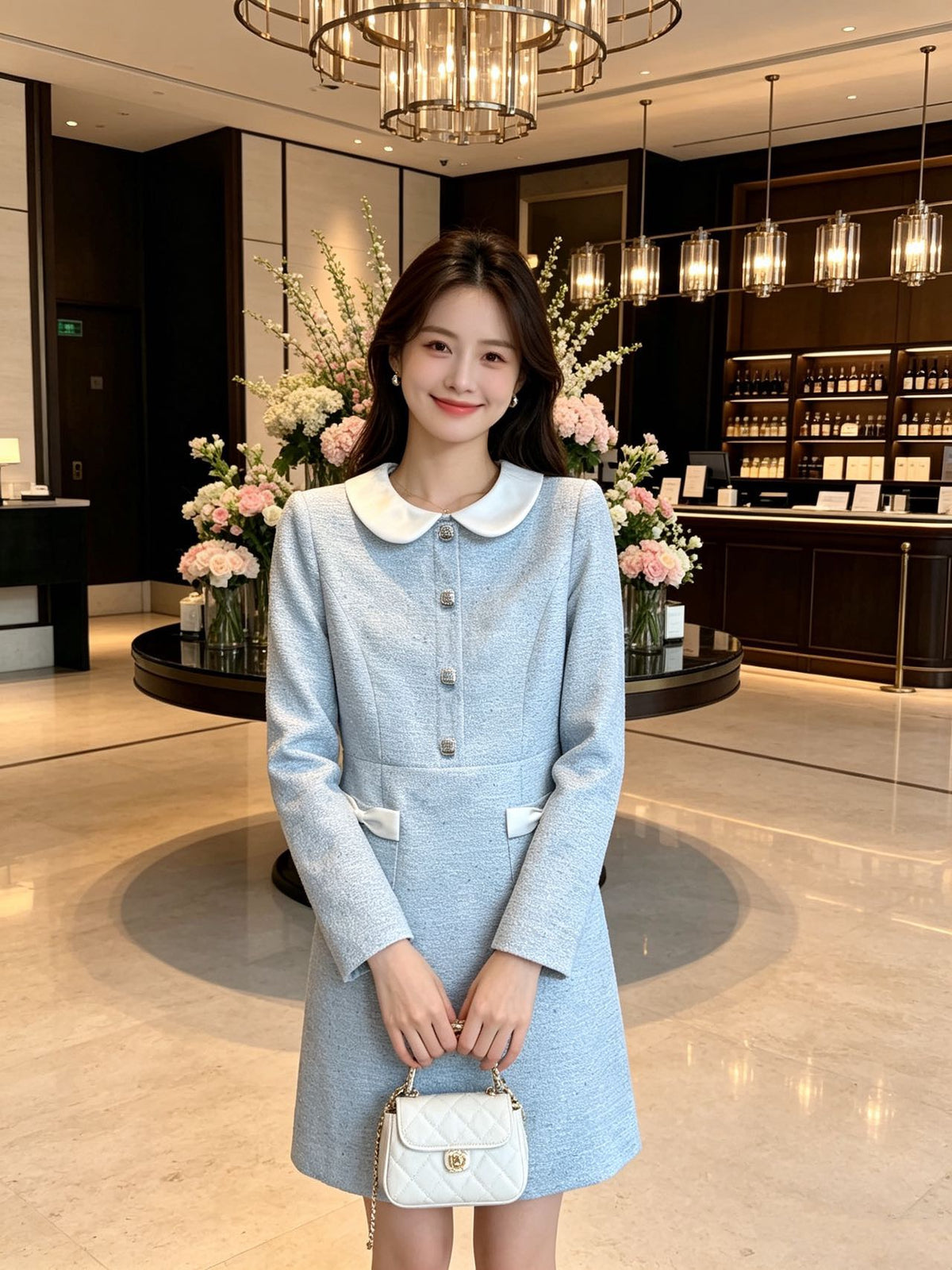 26FW New Long-Sleeve Dress 🩵