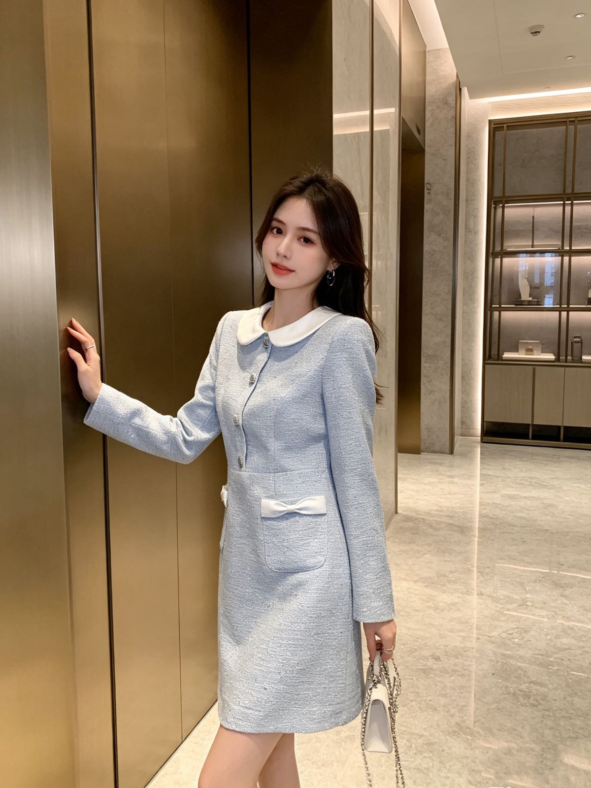 26FW New Long-Sleeve Dress 🩵