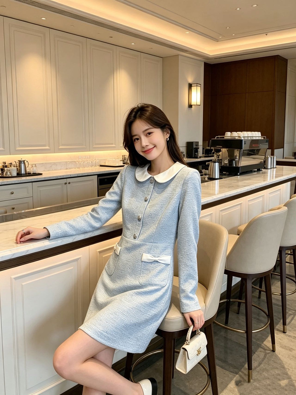 26FW New Long-Sleeve Dress 🩵