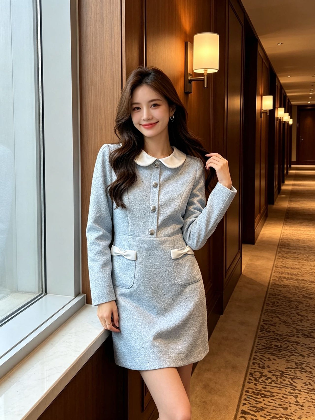 26FW New Long-Sleeve Dress 🩵