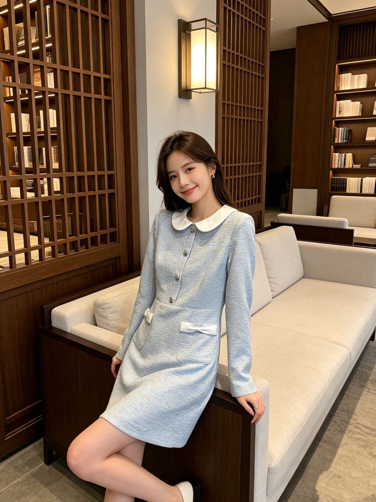 26FW New Long-Sleeve Dress 🩵