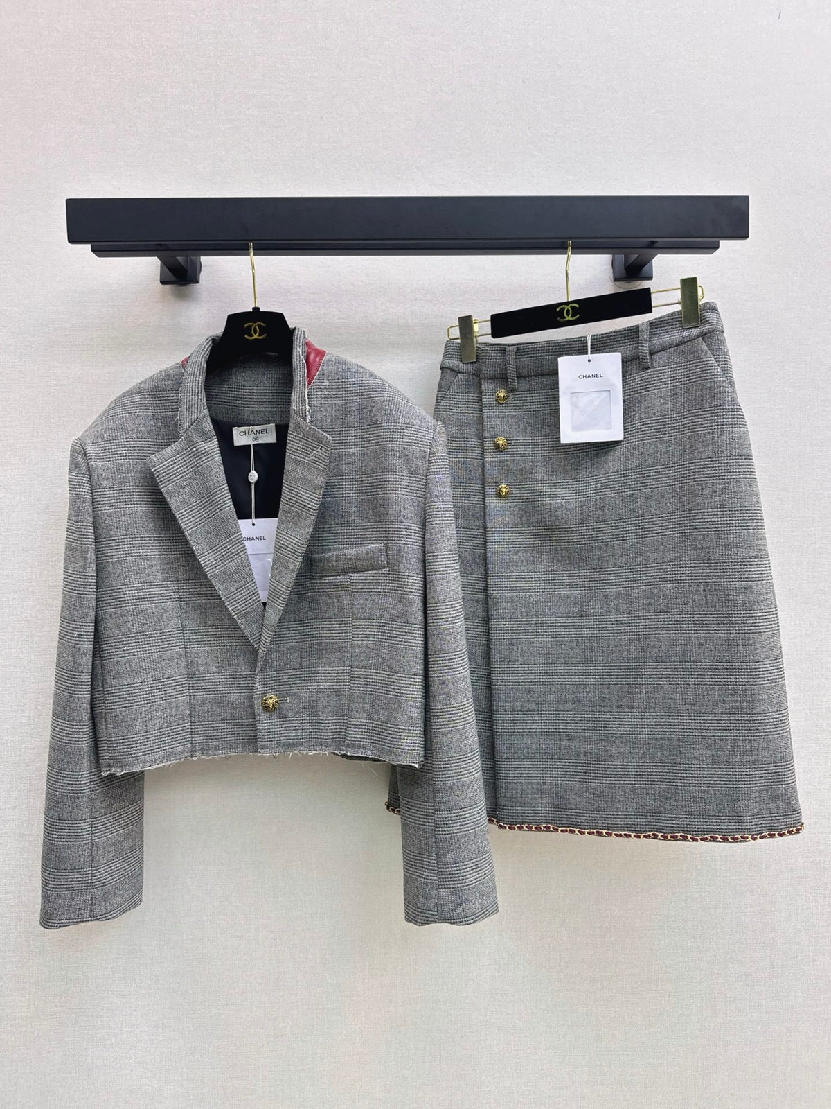 🔥Highest Quality🔥26FW New Grey Plaid Cropped Jacket 🩶