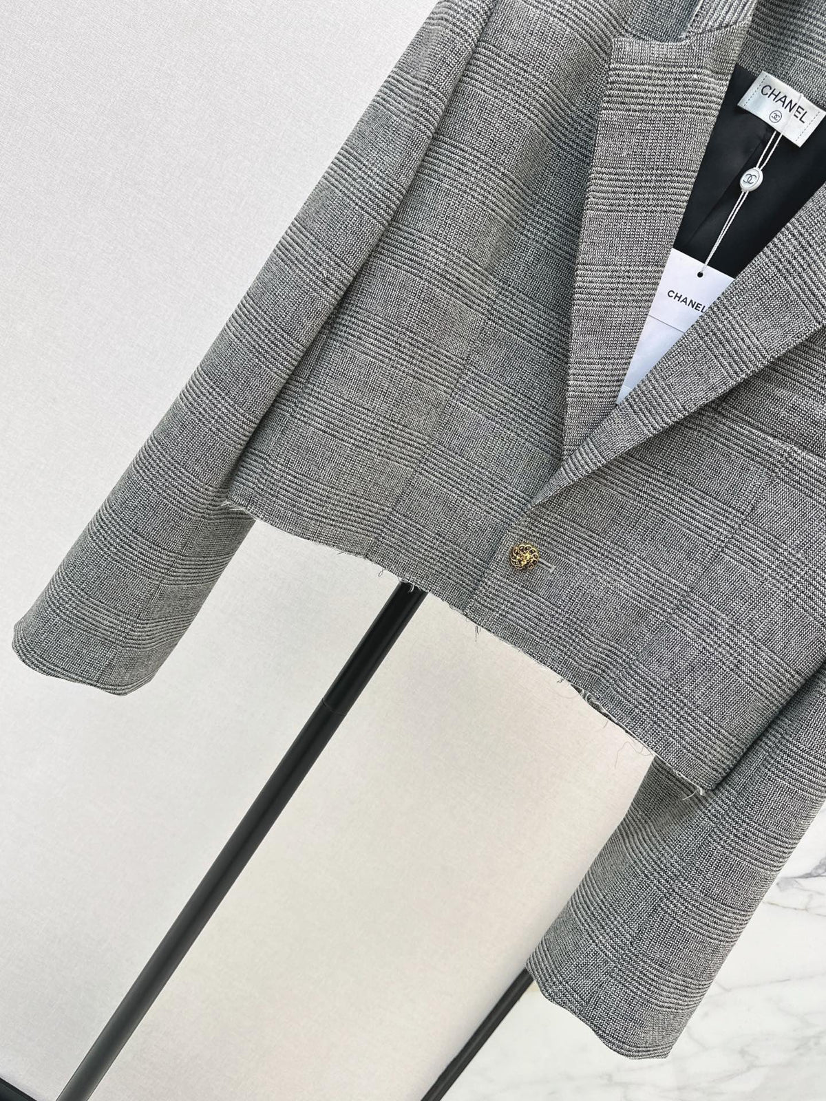 🔥Highest Quality🔥26FW New Grey Plaid Cropped Jacket 🩶