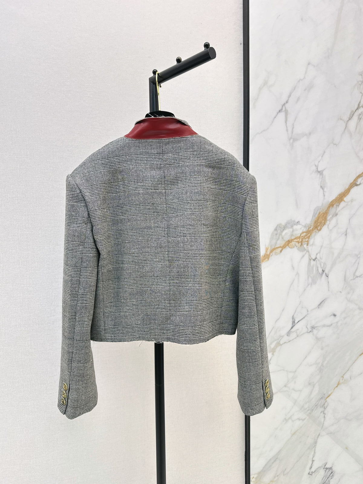 🔥Highest Quality🔥26FW New Grey Plaid Cropped Jacket 🩶