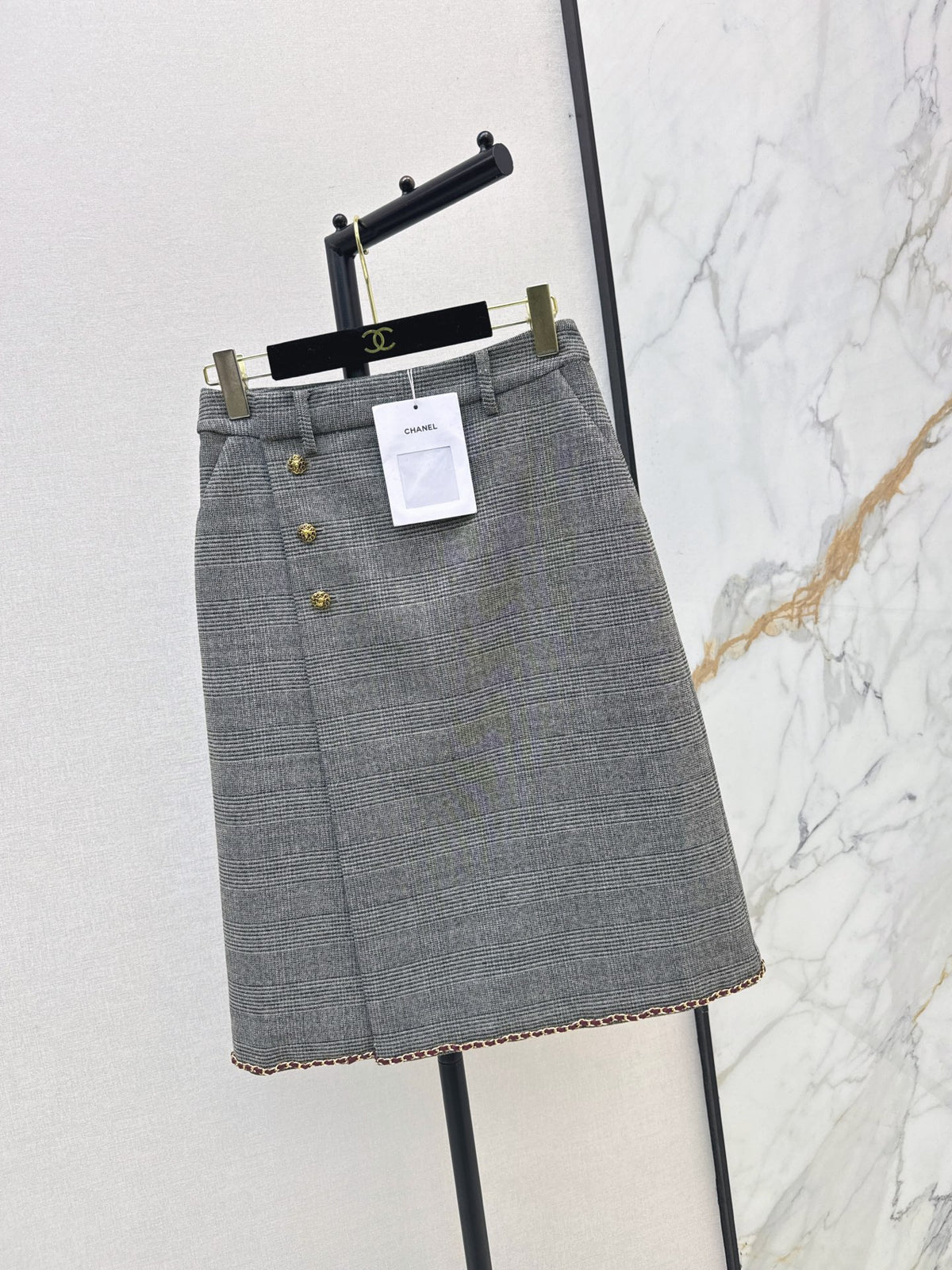 🔥Highest Quality🔥26FW New Grey Plaid High-Waisted Skirt 🩶